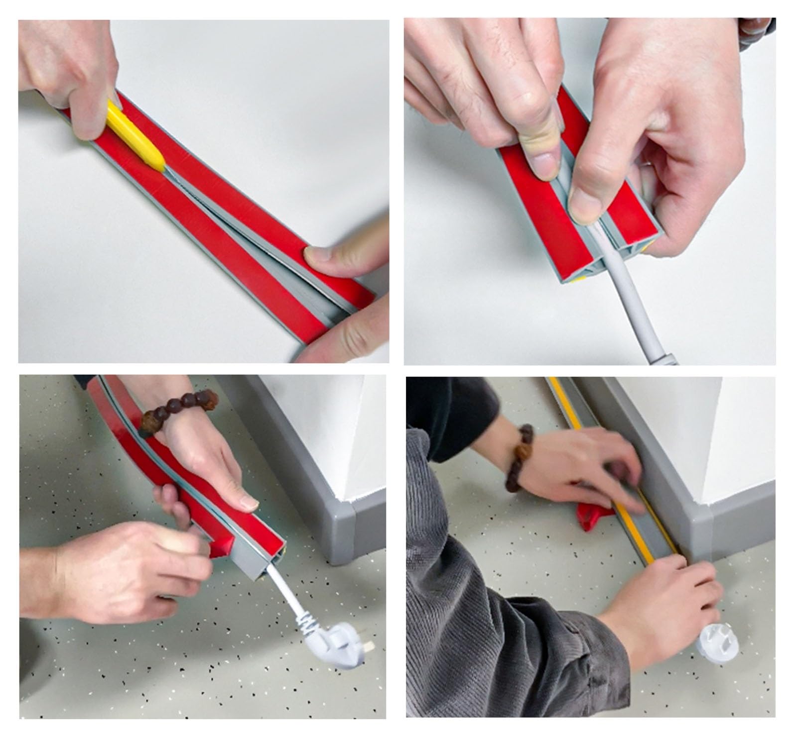 Kabel PVC do zarządzania kablami, organizer przewodów do budynków komercyjnych, placów budowy, lotnisk, stacji kolejowych, metra, odporny na wysokie temperatury, łatwy w instalacji, z klejem, 10, 50,