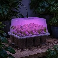 Vista 8 de Bonviee Paquete de 5 bandejas de inicio de semillas con luz de crecimiento, kits de bandejas de inicio de plántulas elevadas con cúpulas de humedad