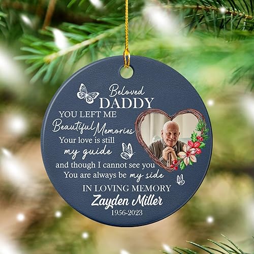 Vista 45 de Adorno de cerámica con cardenal personalizado en memoria amorosa, los seres queridos pueden dejar este mundo pero nunca dejan nuestros corazones