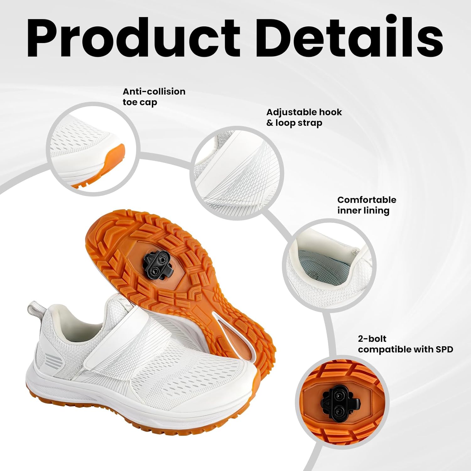 Women's Indoor Cycling Shoes Compatible with 2-Bolt SPD Cleats, Comfortable Bike Shoes for Spin Classes & Outdoor Cycling - Image 3