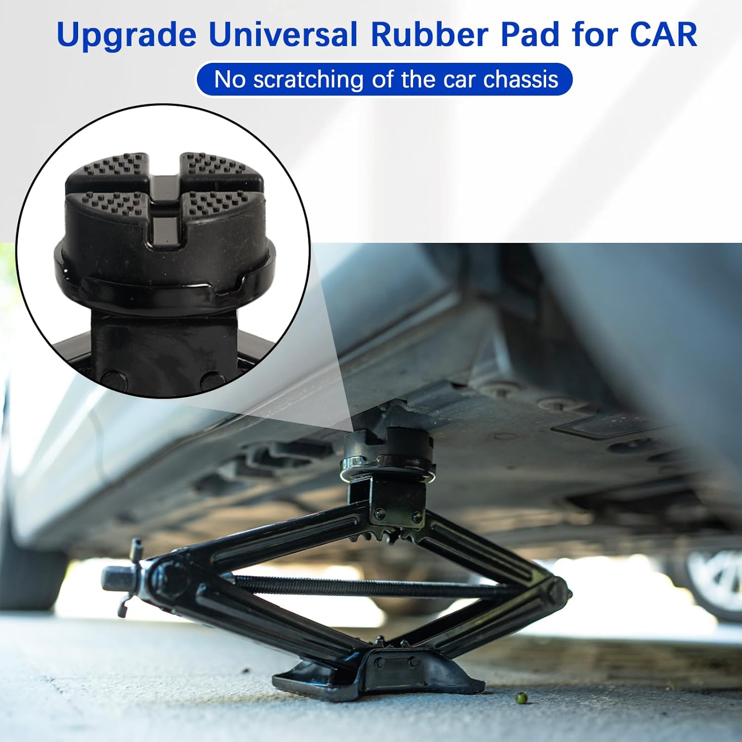 Car Jack Kit with Rubber Pads, 3 Ton/6610 lbs Universal Scissor Jack for Car, Portable Tire Jack Tool with Lug Wrench, Emergency Kit for Sedan SUV MPV