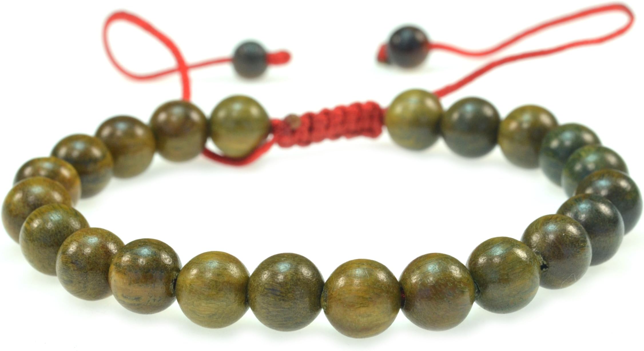 Dah 8mm Tibetan Buddhist Green Sandalwood Prayer Bead Bracelet