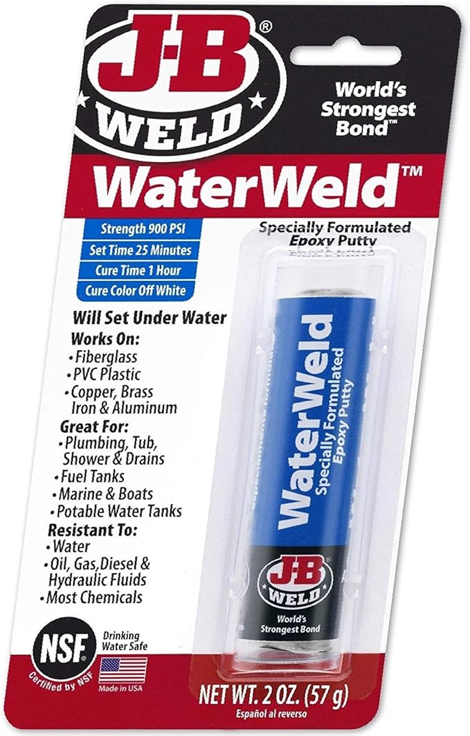 J-B Weld 8277 WaterWeld Epoxy Putty Stick - 2 oz. - New Version ...