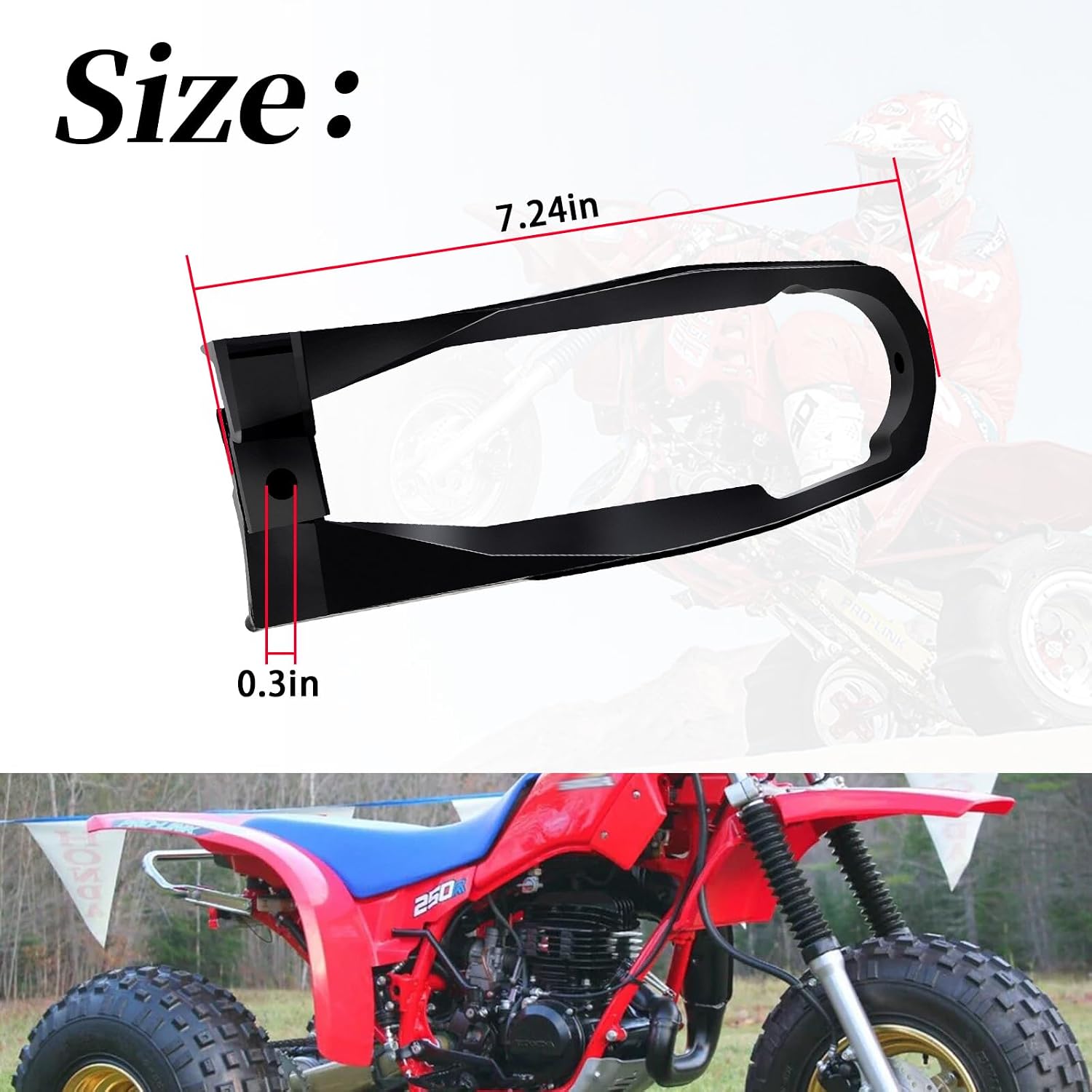 52170-964-000 Black Front Chain Slider (3 Wheeler) Compatible with 1983 1984 Honda ATC250R ATC 250R