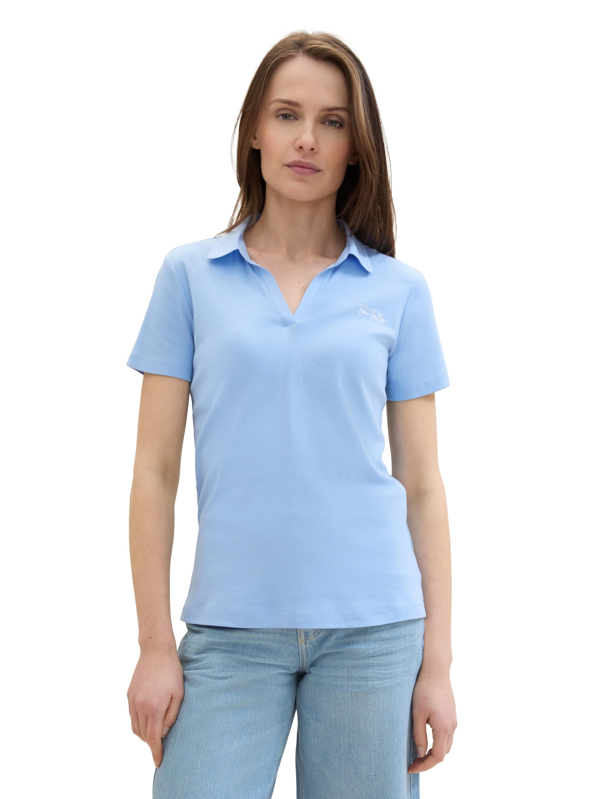 TOM TAILOR Women's Basic Polo Shirt with Logo