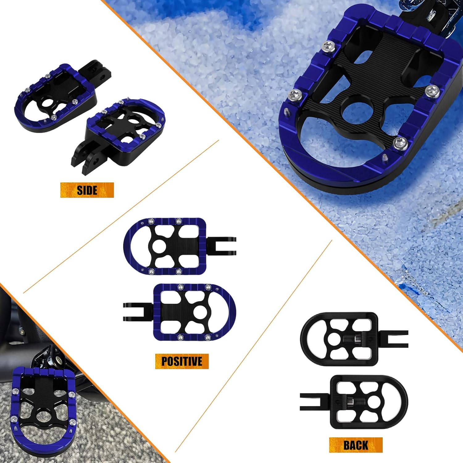 Front Rider Footpegs Rests CNC Aluminum Fit For Harley Street Bob FXBB, FXBBS, Low Rider FXLR, FXLRS, Sport Glide FLSB, Breakout FXBR, FXBRS, FXST 2018-later Blue