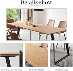 7-Piece Modern Dining Table Set for 6, Expandable Rectangular Wooden Dining Table with 6 PU Leather Upholstered Chairs, Space-Saving Kitchen Table and Chair Set for Dining Room