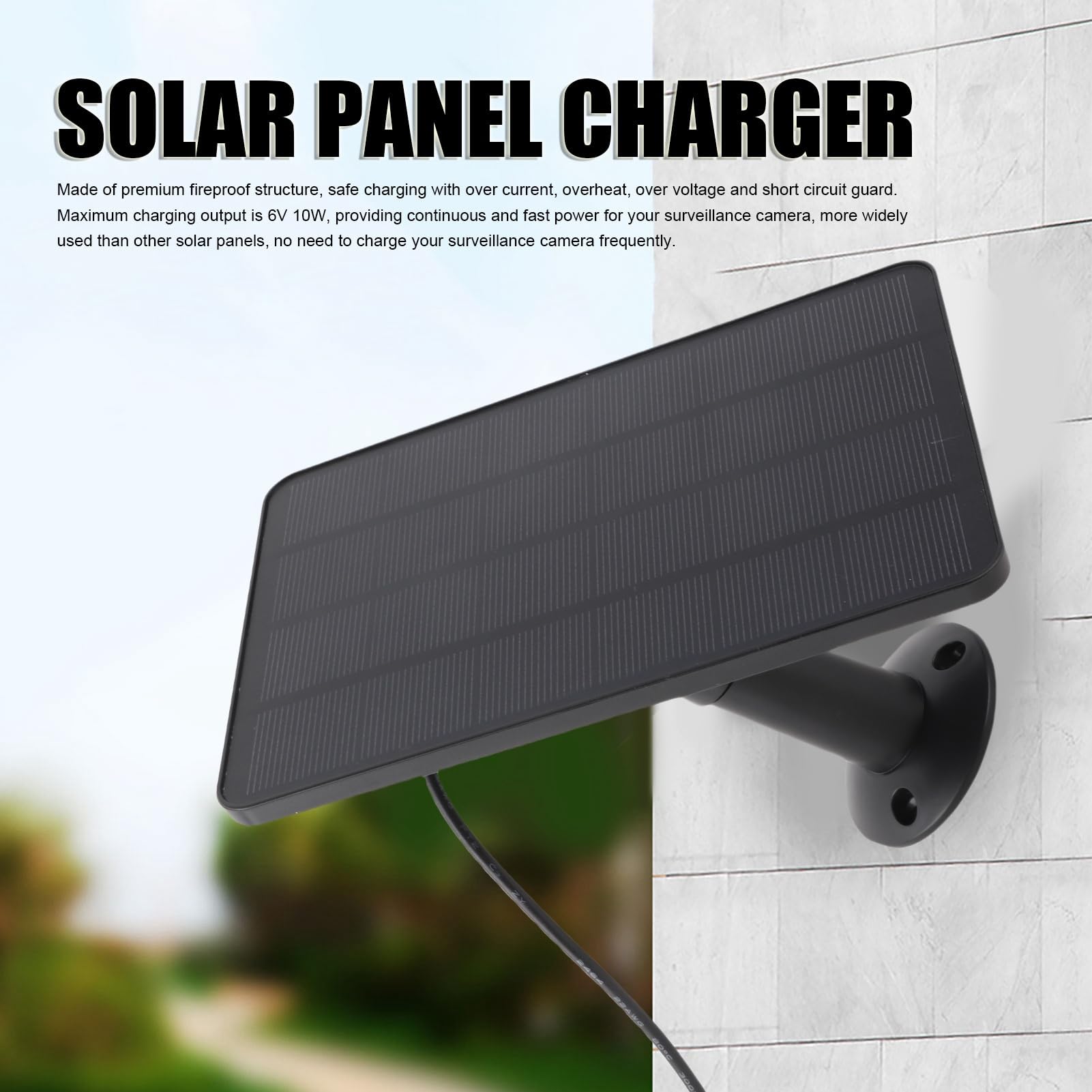 Cargador Solar de Anillo de 10W, Panel Solar de Anillo para una Leva de Palo, Cargador de Energía Solar Portátil IP65 Profesional Eficiente Profesional para la Leva del (CSP4W-DC-B)