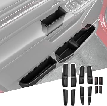 12PCS Door Side Storage Box Compatible with 2019-2026 Dodge Ram 1500 Silicone Phone Pocket Door Bottom Insert Organizer Replacement for 2019-2026 Dodge Ram 1500 Accessories