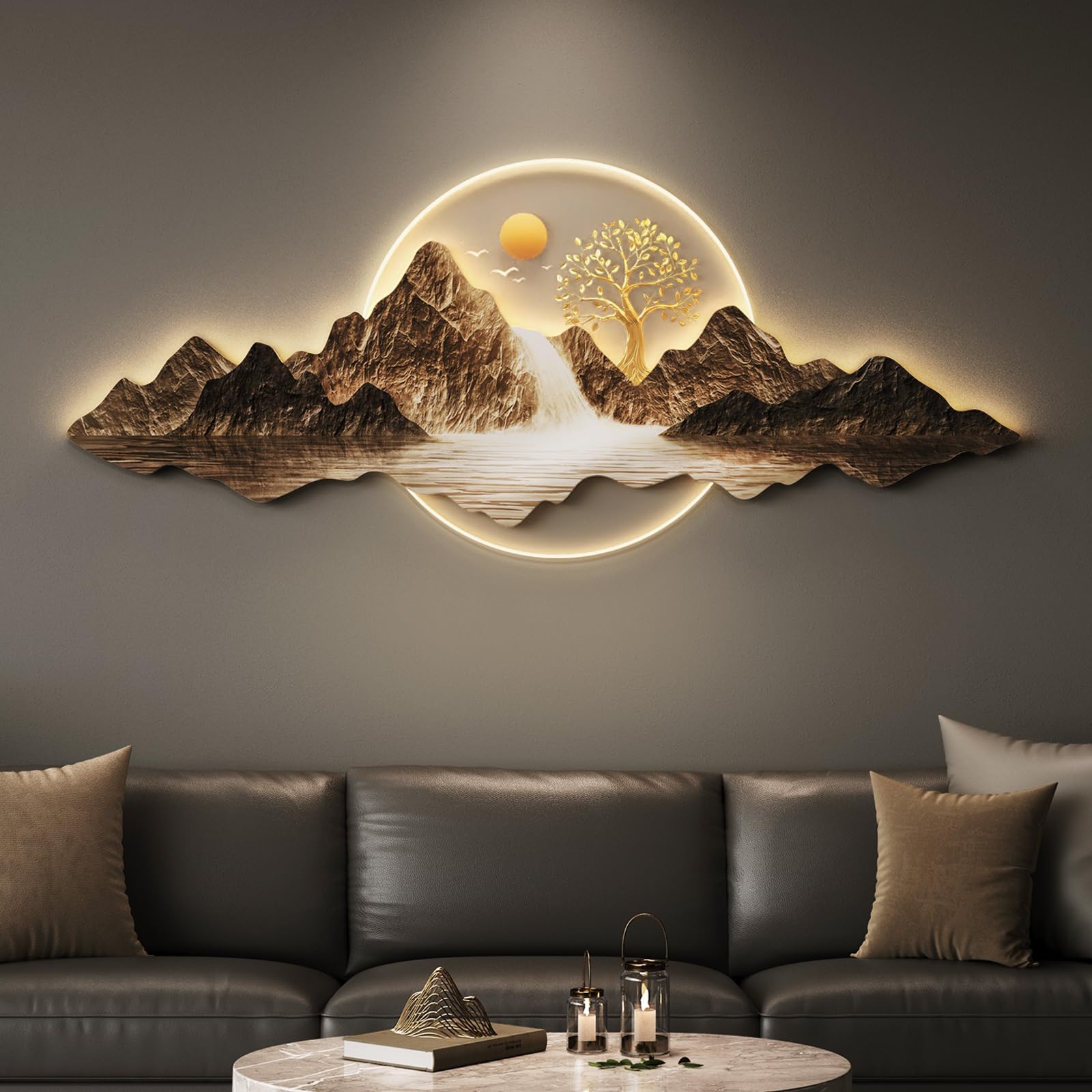 Photo 1 of Troartos Large LED 3D Modern Wall Art Decor