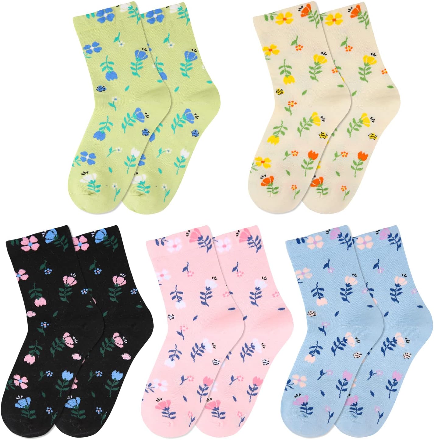Benefeet Sox Womens Novelty Funny Crew Socks Girls Cute Animal Colorful Floral Patterned Silly Funky Casual Cotton Socks - Image 9