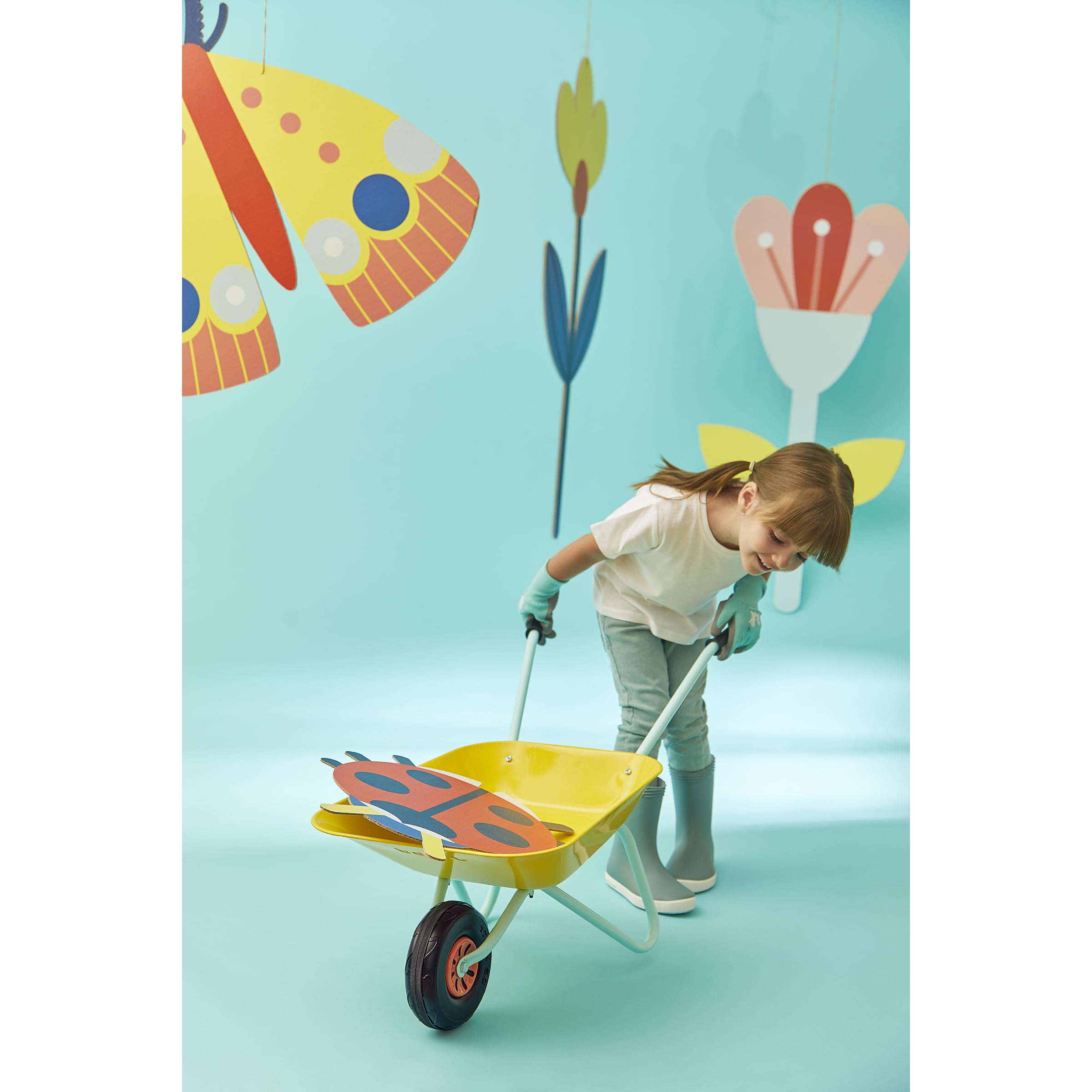Janod - Carretilla de Metal para niños a Partir de 2 años - Adecuada para niños para Actividades de jardinería y al Aire Libre - A Partir de 2 años