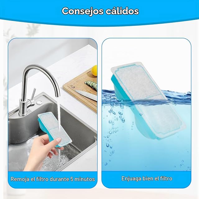 Foto 5 de 6 de NautyPaws Fuente para gatos con filtro inalámbrico: bebedero para gatos de 3,2 L, filtro de acero inoxidable