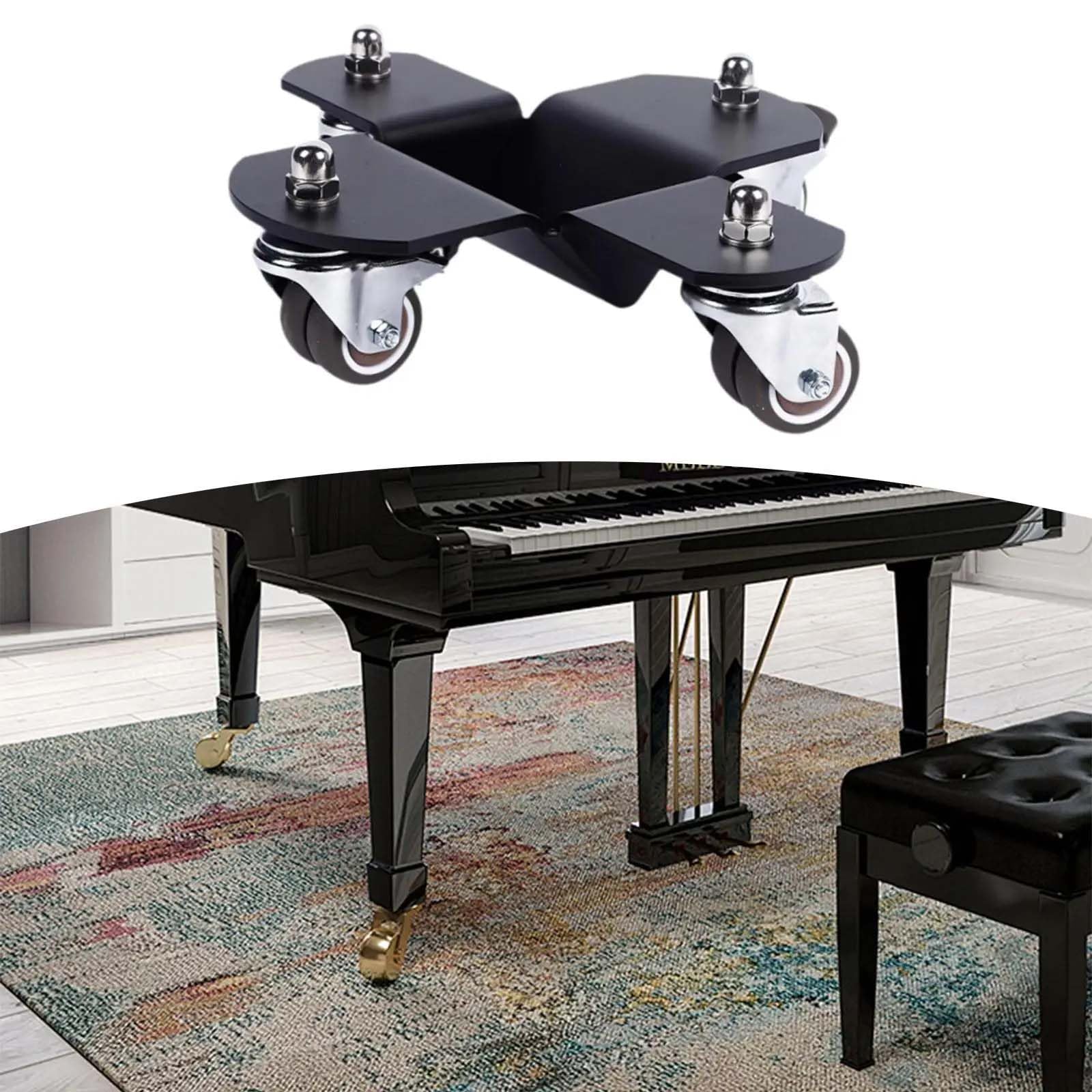 Carrello mobile per pianoforte, resistente carrello di trasporto in lamiera d'acciaio con 4 ruote girevoli, ideale per spostare strumenti e mobili