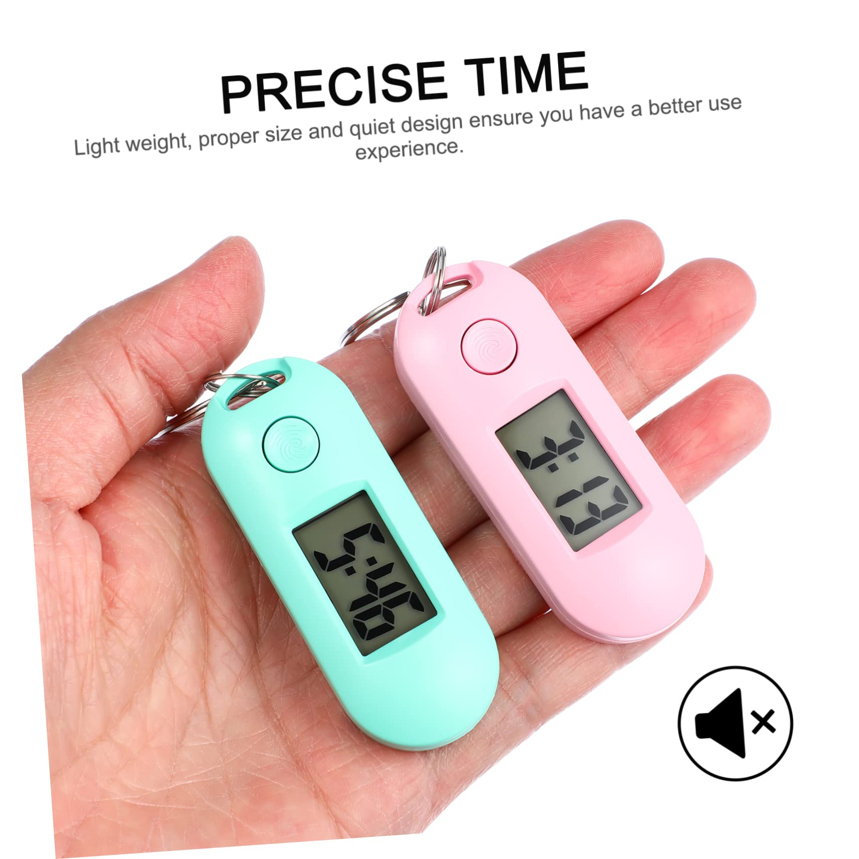 NUOBESTY Relojes De Silenciosos Luminiscentes Verde Azul Negro Rosa Gris para Estudiantes Exámenes Y Piezas X 3