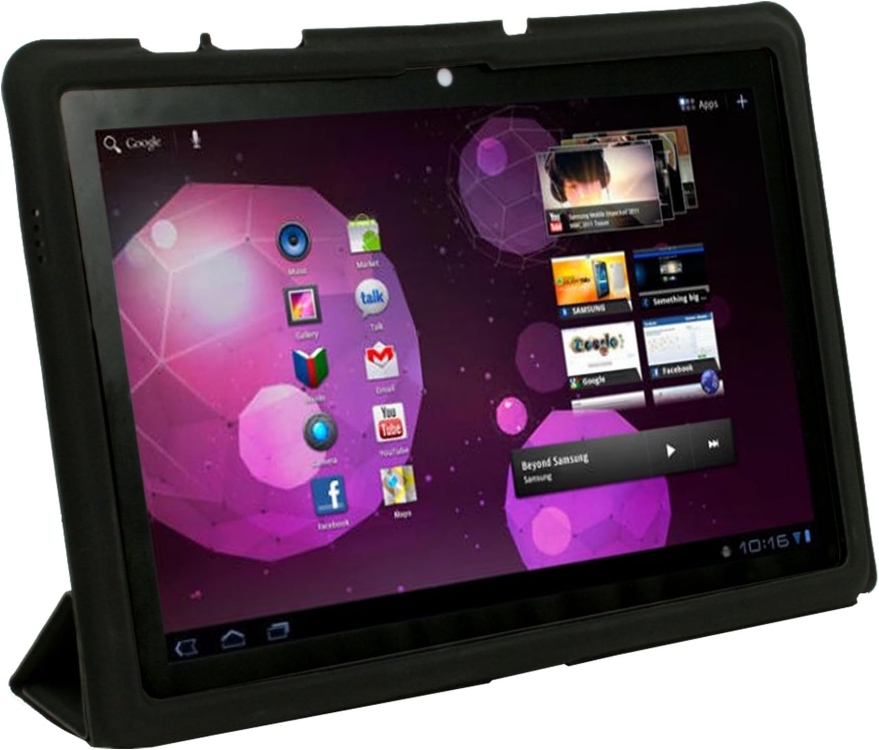 Stand Smart Slim Leather Case Cover For Samsung Galaxy Tab 10.1 GT-P7510 Black