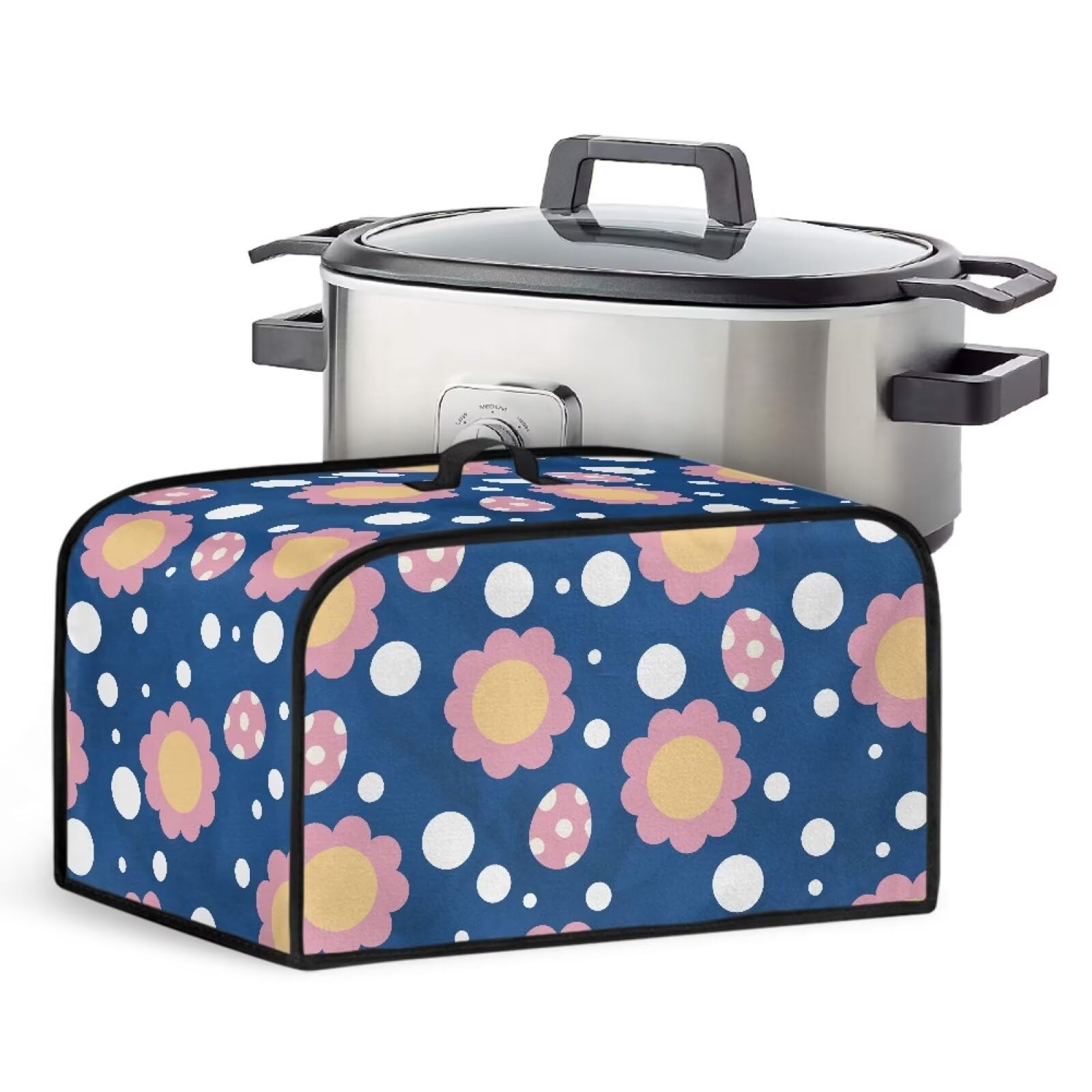 Cartoon Hippie Flower Slow Cooker Cover Compatible with Most Slow Cookers Crock Pot Cover Keep Appliance Clean Slow