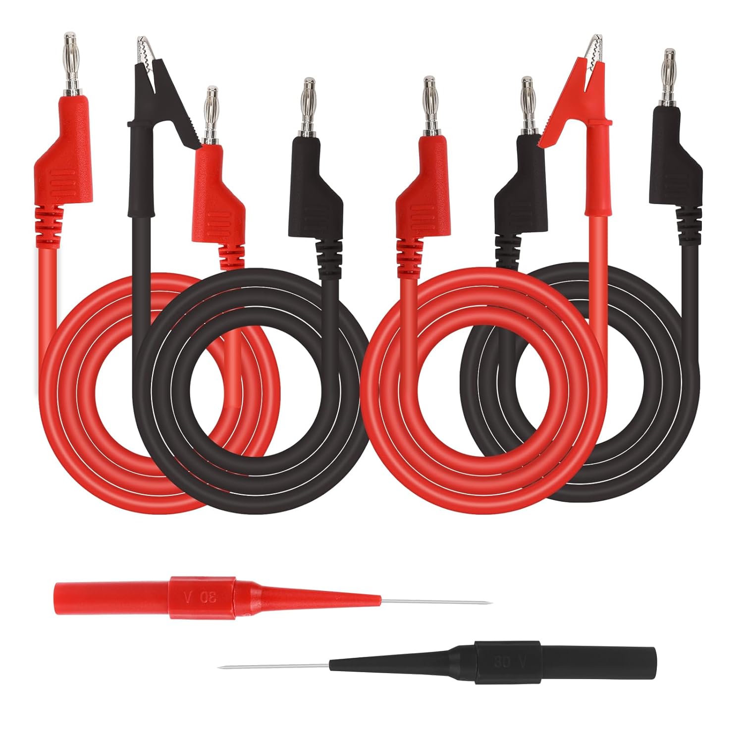 4 Pcs Test Cable for Multimeters Multimeter Test Leads with Crocodile