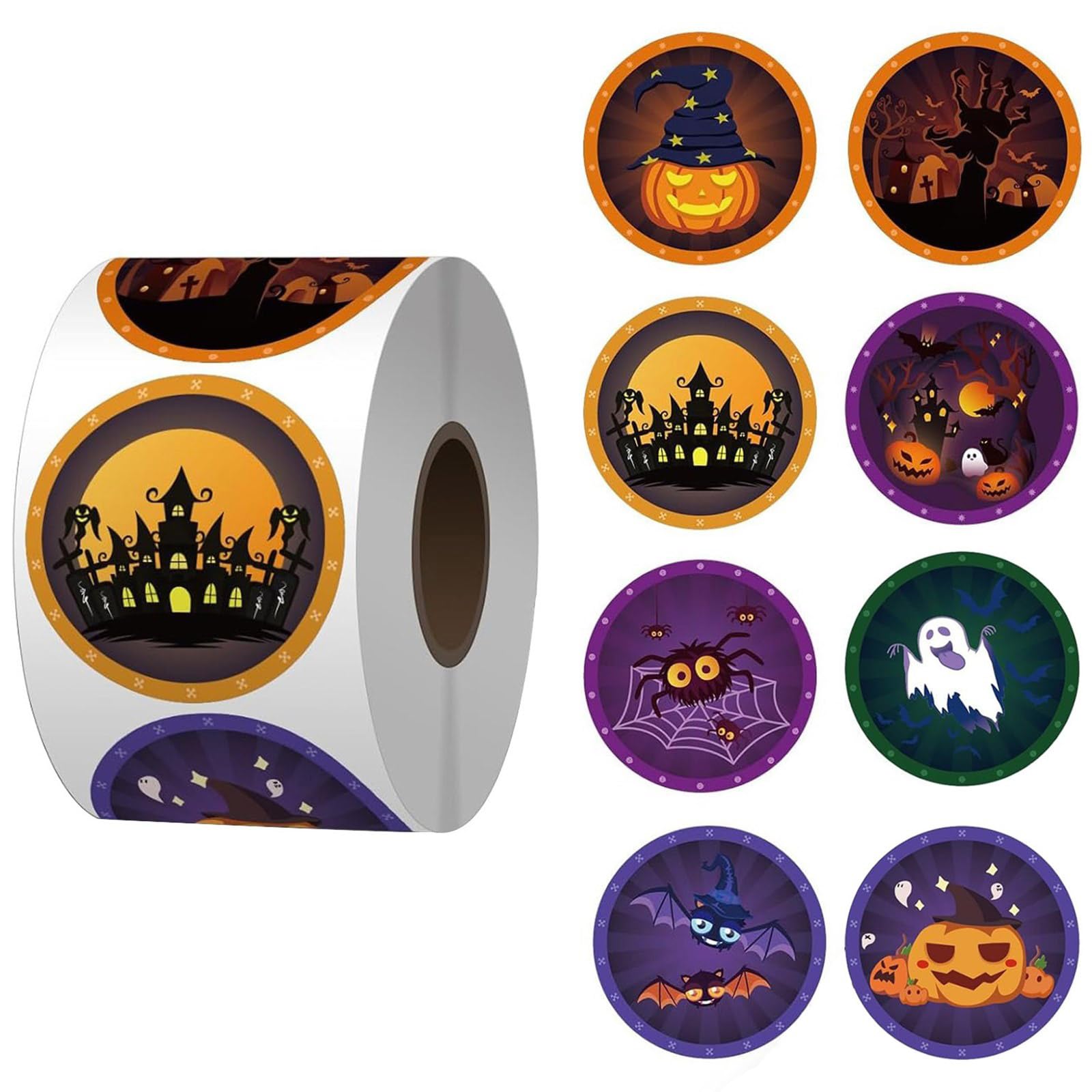 Hxnh Girls Pumpkin Sticker Halloween Sticker Scrapbook Reward Decorative Label For Kids Halloween Pumpkin Reward Spiders