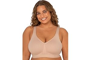 Fit for Me Women's Plus-Size Wireless Cotton Bras for Incredible Comfort and Support in 40DDD