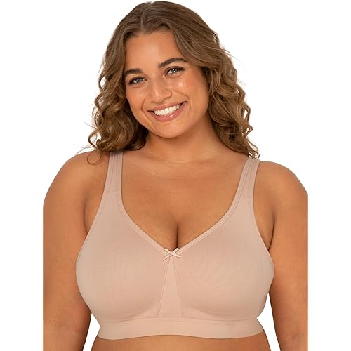 Fruit of the Loom Women's Fit for Me Collection: Plus-Size Wireless Bra - Soft Cotton Comfort & Support