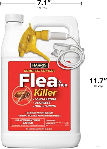 Miniatura 6 de Harris Asesino de pulgas y garrapatas spray líquido con fórmula de matar residual extendida sin olor y sin manchas galón