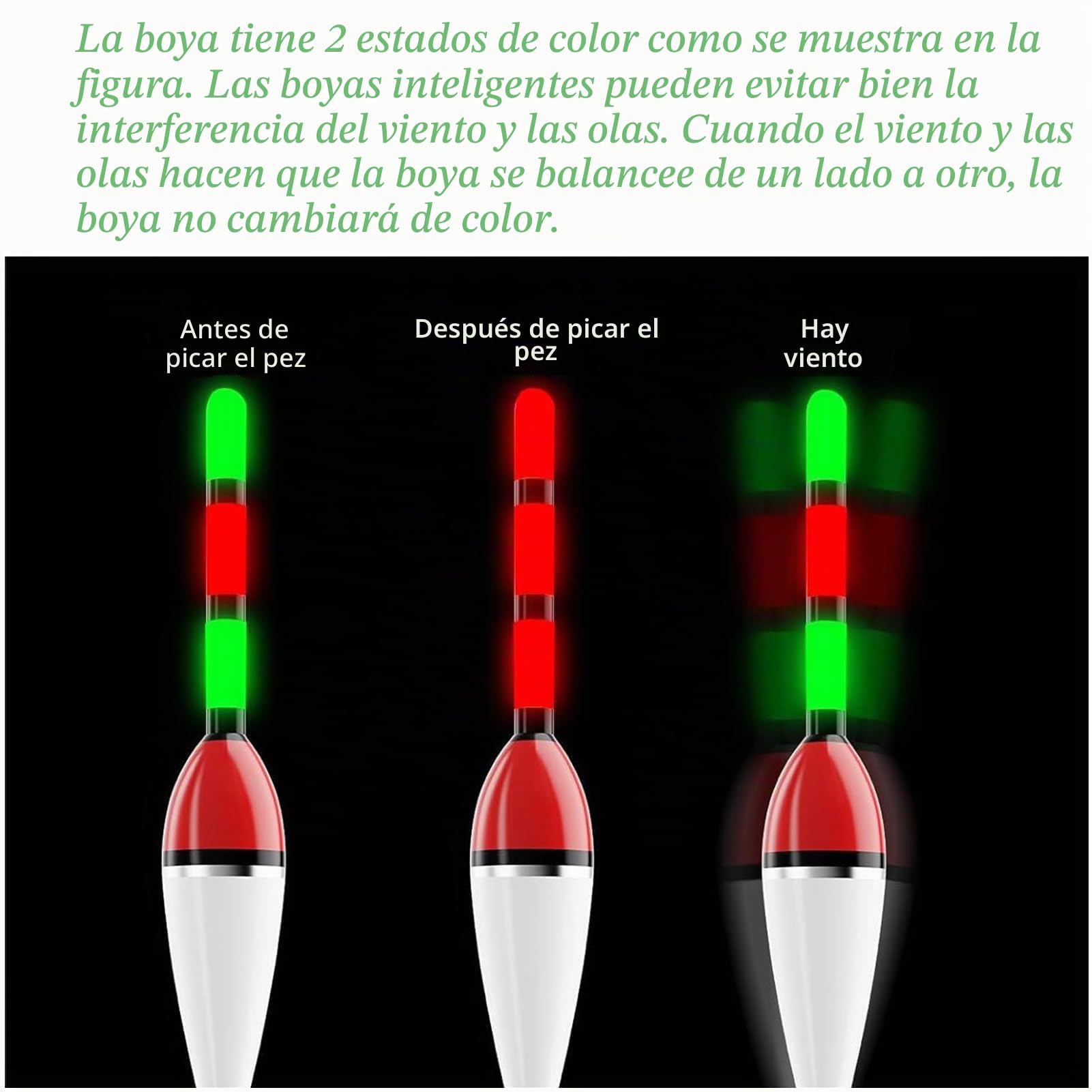 DONGZQAN 3 piezas de flotadores LED para pesca con indicador de picada, flotadores LED luminosos, set de accesorios de pesca con indicador de picada, flotadores para pesca, set de flotadores con