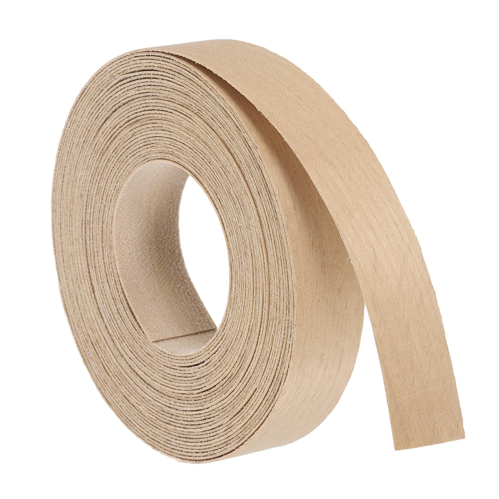 sourcing map 1.9cm x 7.62m Wood Veneer Edge Banding, Pre-Glued Flexible Beech Edging Strips, Iron on with Hot Melt Adhesive Wood Tape for Cabinet Repair and Furniture Restoration