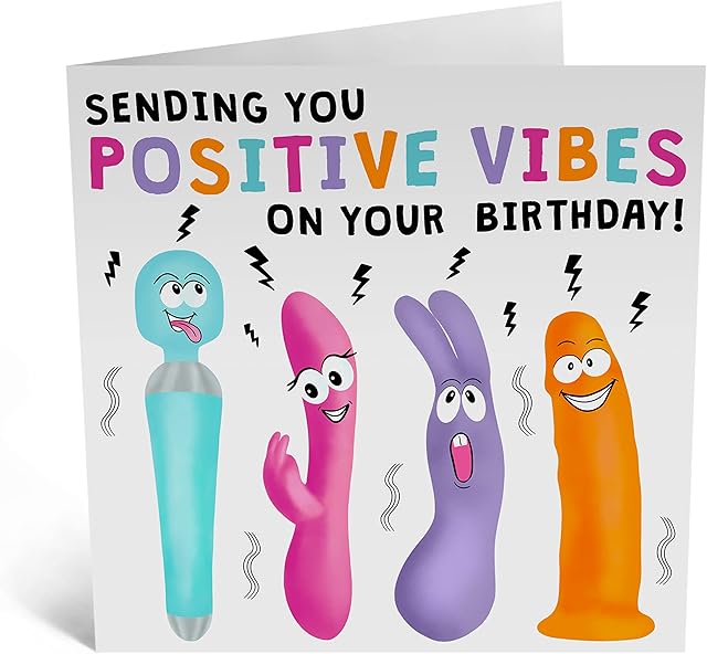 Central 23 Naughty Greeting Card for Women - 'Positive Vibes' - Funny Birthday Card for Her - For Best friend Girlfriend Sister - Comes with Fun Stickers