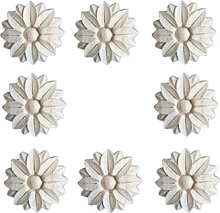 Wooden Ornament, Wooden Ornament, Furniture Vintage Decor, Carved Wood Sculpture Applique Unpainted Unpainted for Furniture (M)