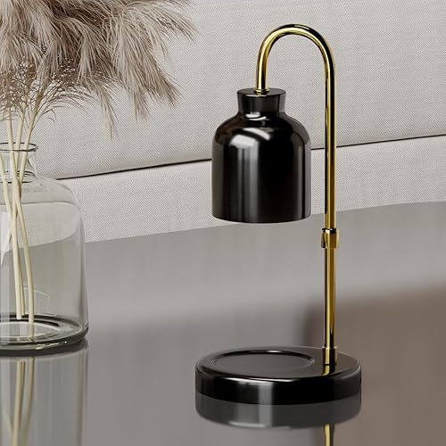 Lámpara de calentamiento de velas de metal con altura y brillo ajustables, luz de vela regulable, derretidor de velas eléctrico, portavelas