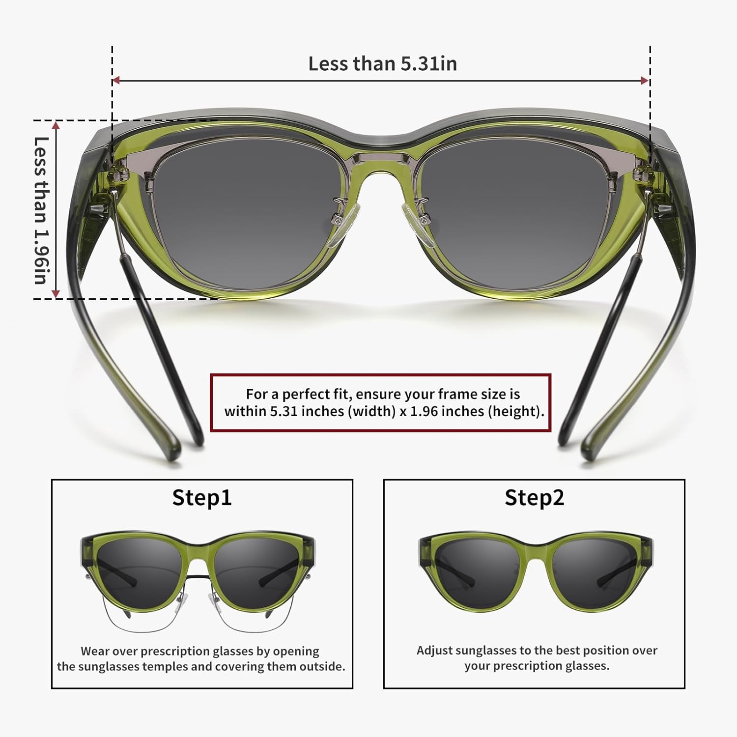 HAOLOTA Polarized Fit Over Sunglasses for Women UV Protection Trendy Small Wrap Around Overglasses for Driving - Image 4