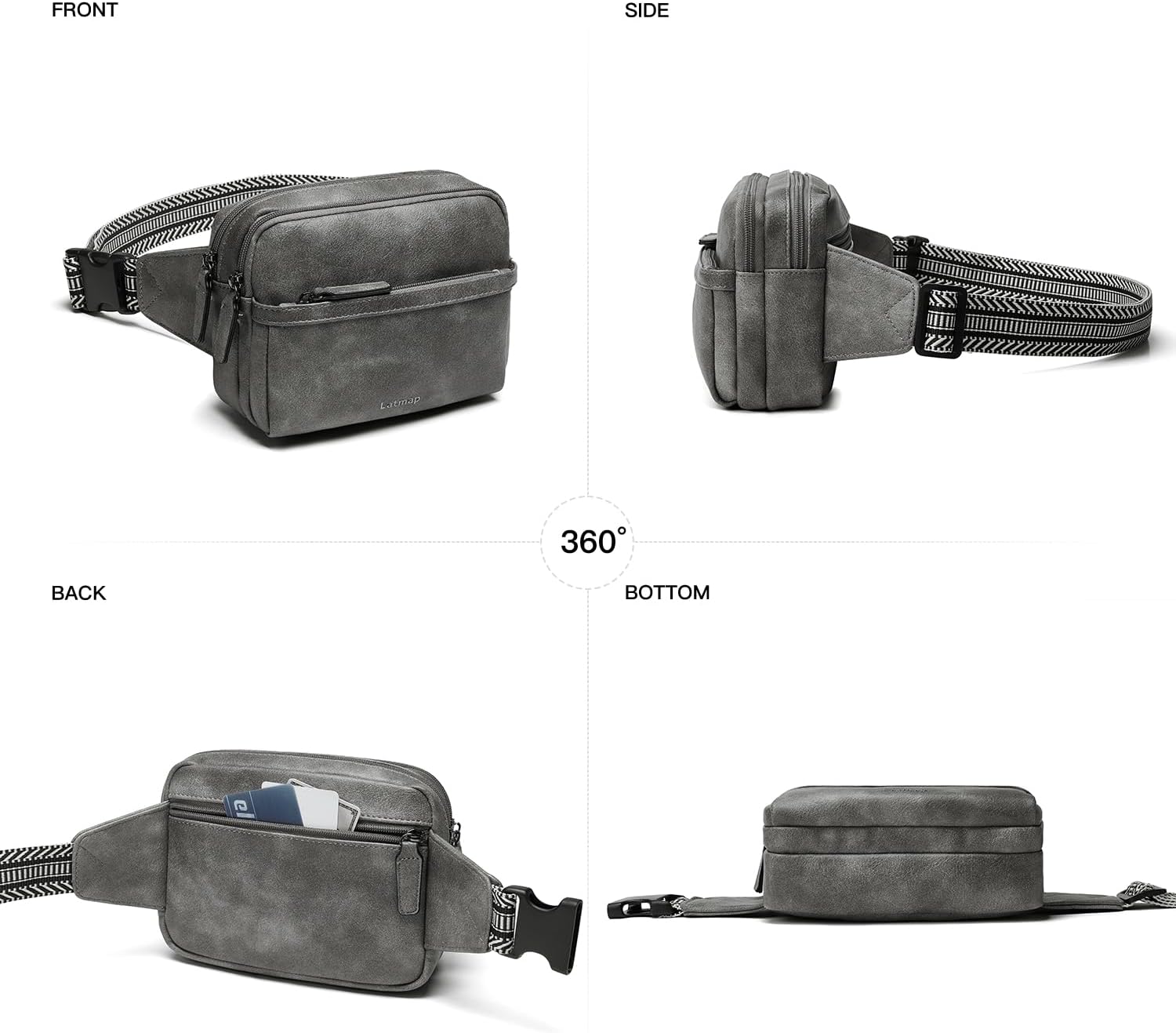 3L Fanny Packs Belt Bag for Women Small Everywhere Crossbody Bag Waist Packs Faux Leather Sling Chest Travel Purse - Image 7