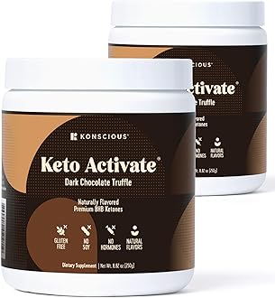 Dark Chocolate Truffle Exogenous Ketones Drink - 2 Pack: Pure Keto Shake Powder with Chocolate Ketones | Jumpstart Ketosis & Boost Energy with Natural Ketones Supplements by Konscious Keto