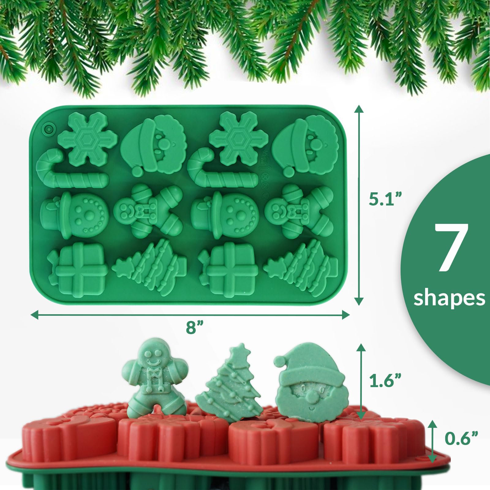 Lot De 2 Moules En Silicone Père Noël - Moules à Bougies De Noël 3D Pour Résine Époxy, Savon Et Fondant