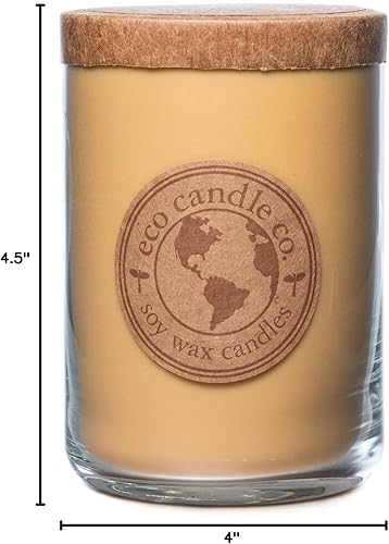 Miniatura 9 de Eco Candle Co. Vela reciclada, pastel de ron de caramelo, 26 onzas. - Aromas de caramelo, ron, arce, almendras, pera y vainilla - 100% cera de soja,