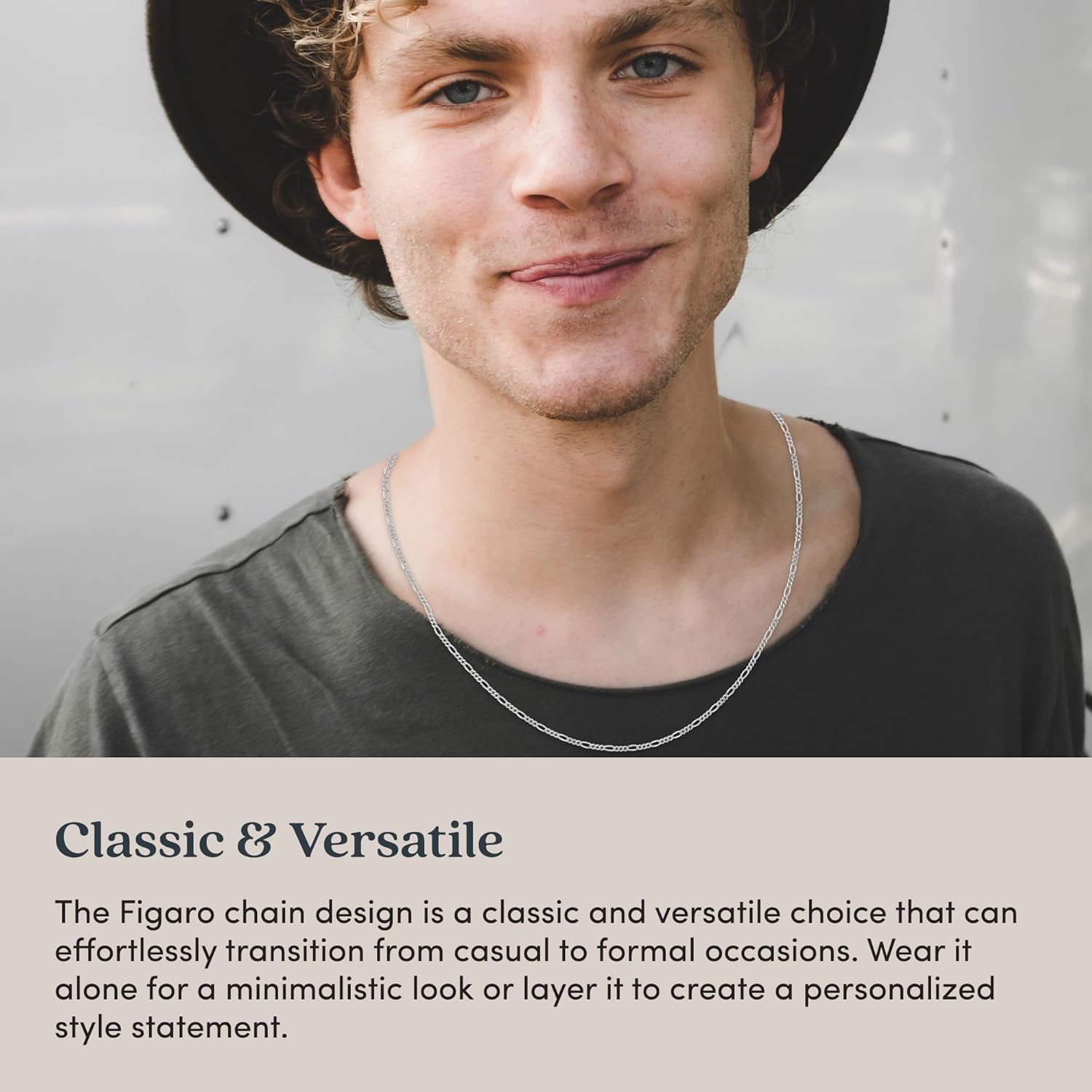 KEZEF Sterling Silver 1.5mm Figaro Chain Necklace for Women - 925 Italian Diamond Cut Chain, Available in Silver, 18K Yellow Gold, Rose Gold, 16-30 Inches - Image 5