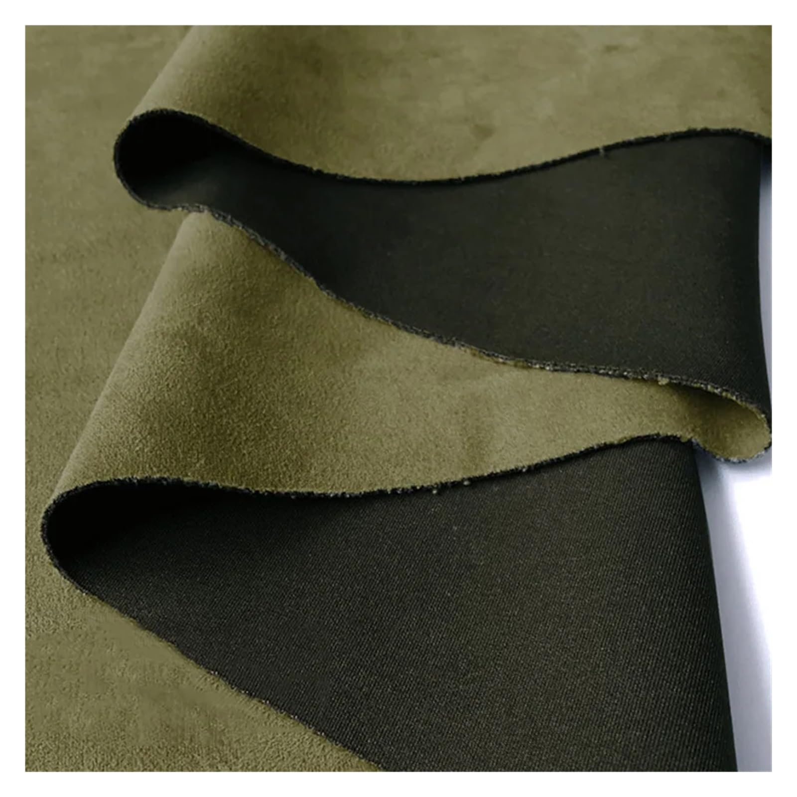 Suede Elastic Suede Fabric for Windbreaker Car Interior Seat Cushion Sofa Tablecloth Designer Handmade DIY Sewing Material Cloth(Green 59)