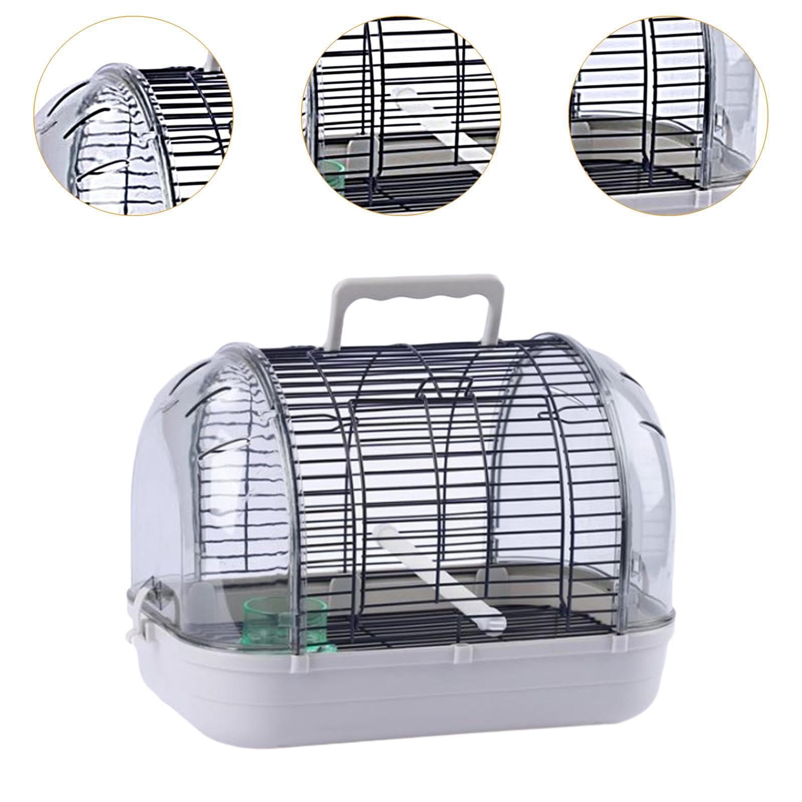 Fenteer Transportador de Aves para Loros Y Periquitos, Diseño Práctico, L Gray