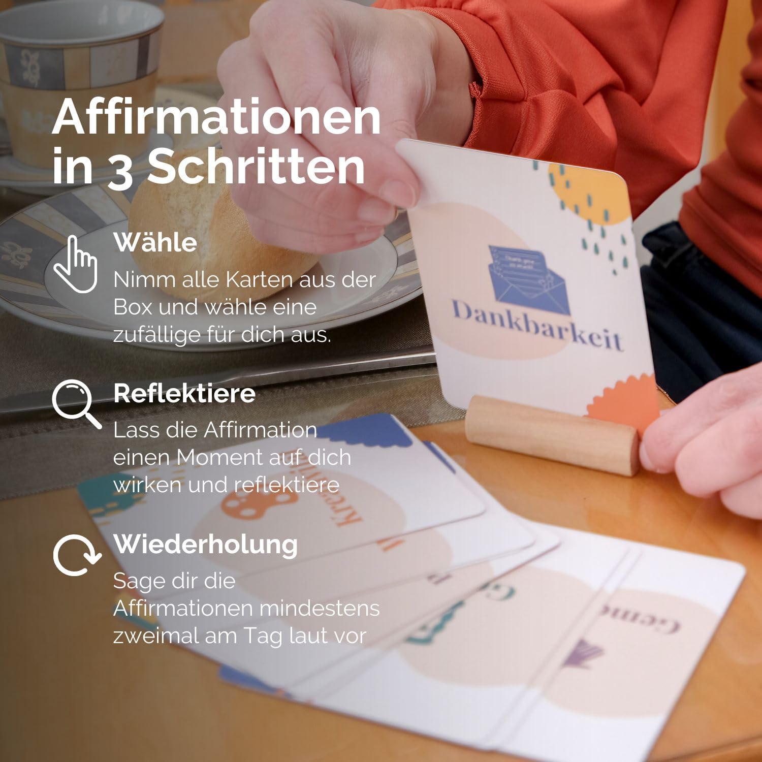 MetaFox Affirmationskarten „Becoming“ – 52 Karten Mit Wertbasierten Affirmationen, Für Achtsamkeit & Selbstliebe