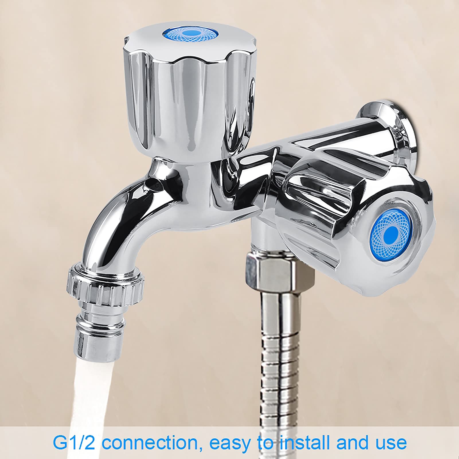 Water Tap with Double Spout Handle G1 2 Bathroom Kitchen Faucet with Single Hole Kitchen Sink Faucet Offers — view 3