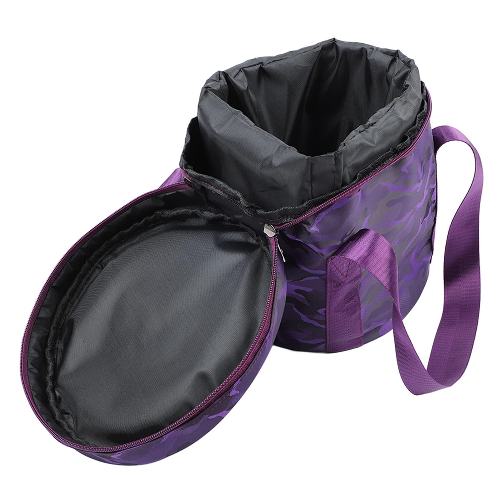 Musikschalen-Tasche, Klangschalen-Aufbewahrungstasche, Kristall-Klangschalen-Tragetasche mit 2 Au?entaschen, Doppelrei?Verschluss (12 Zoll reines Lila)