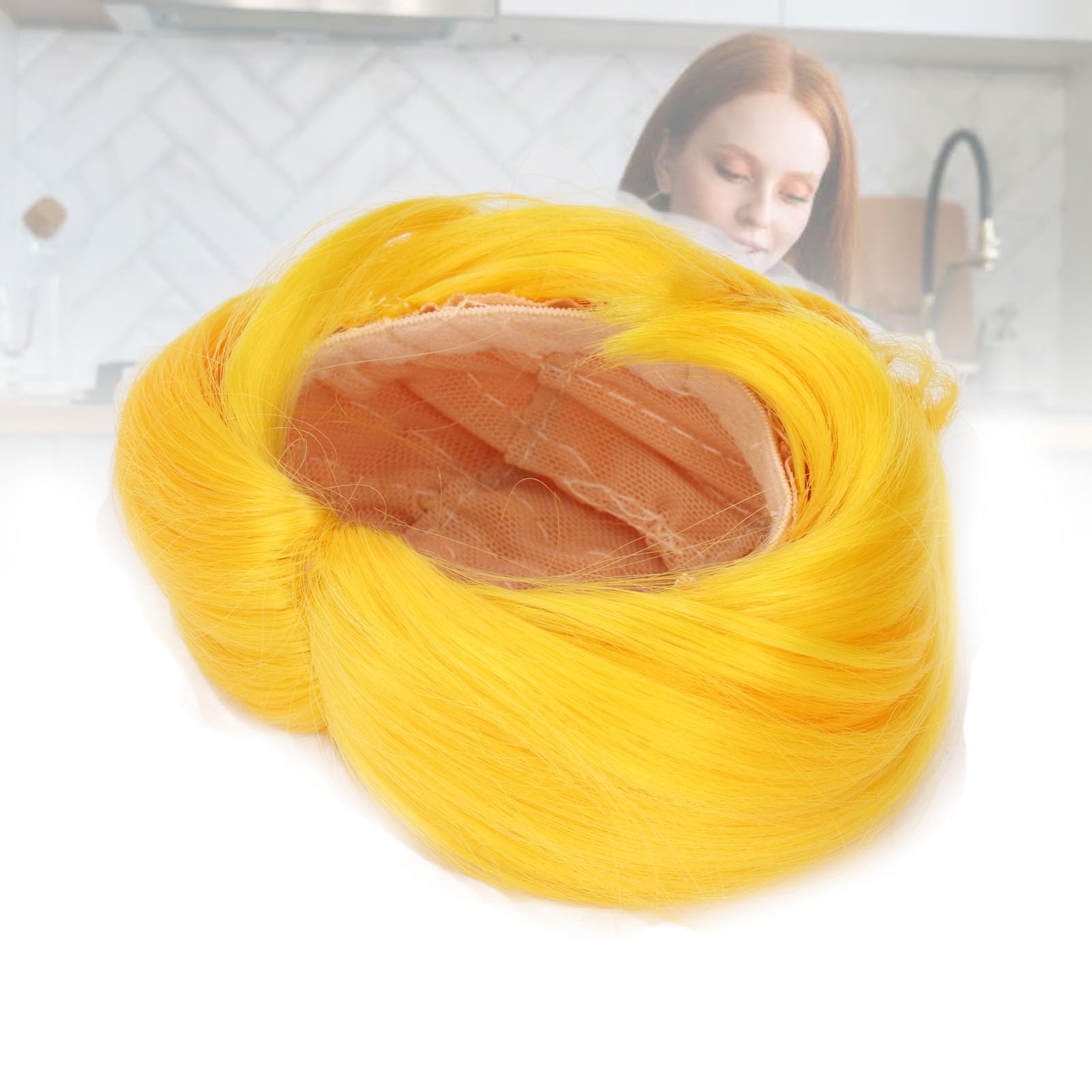 Parrucca Corta Per Bambole In Seta Morbida - Con Riga Centrale Per Bambole Snodabili 1/6