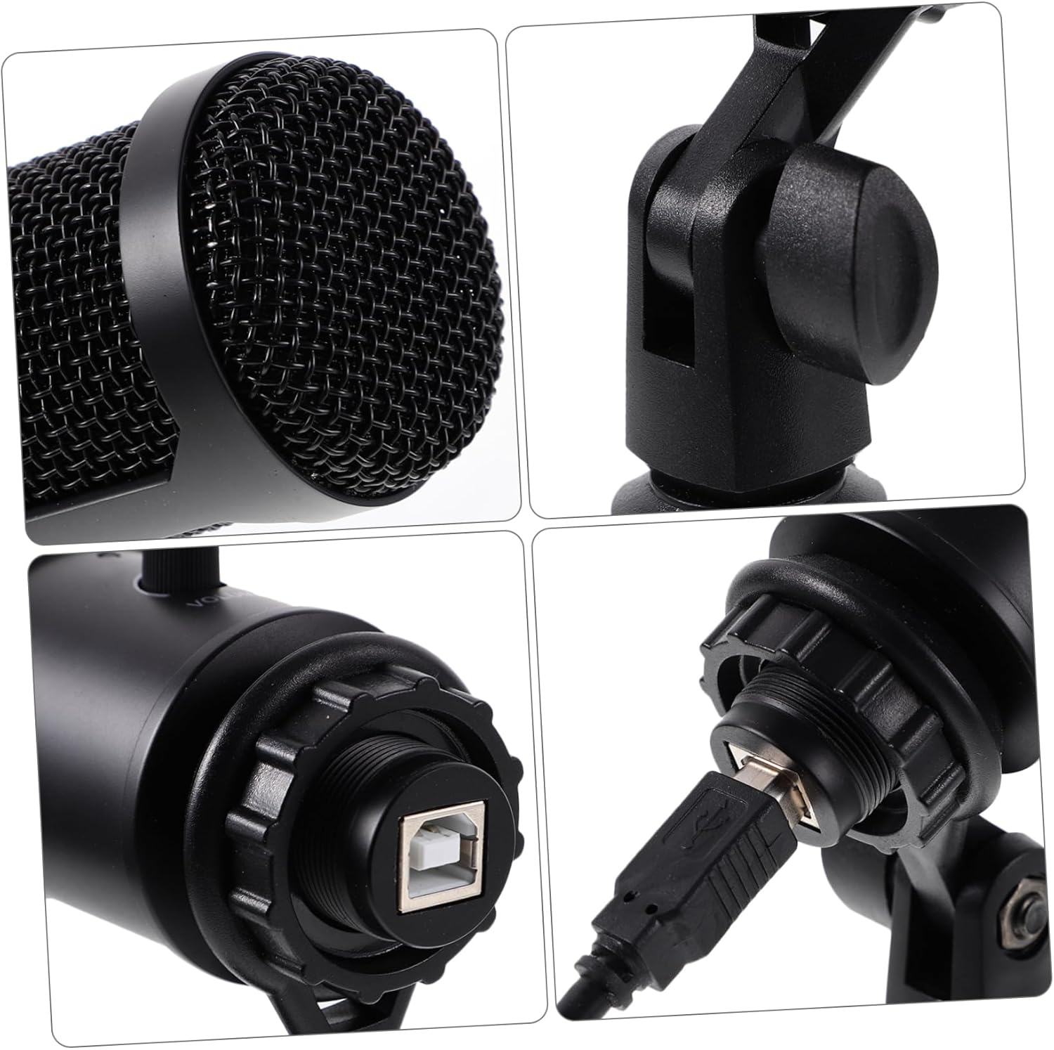 USB Condenser Microphone with Cardioid Pickup Noise Reducing Streaming Mic for Video Conference and Recording Plug and Play Desktop Tripod Compatible with Computer and Laptop