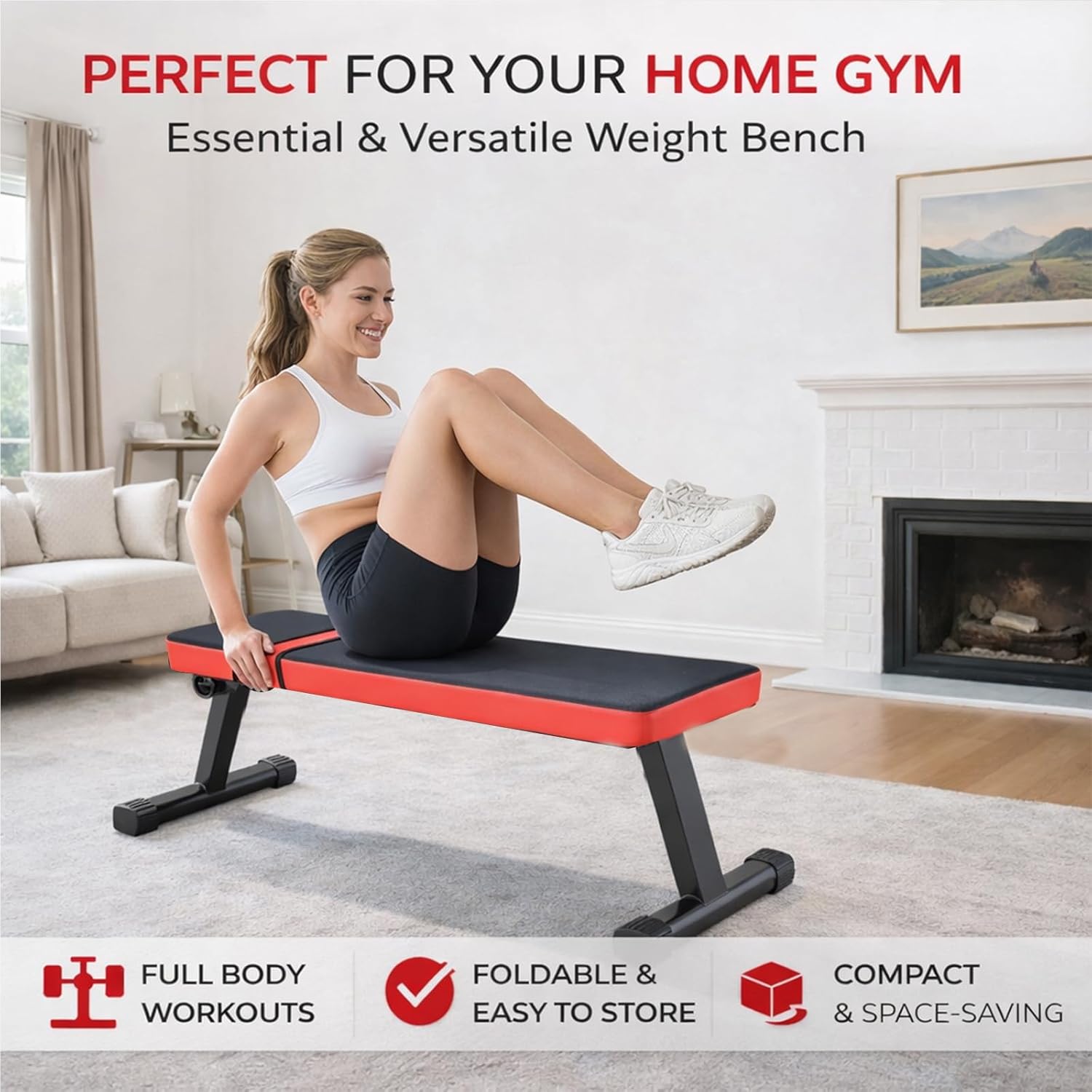 Weight Bench for Home Gym Dumbbell Set Foldable Workout Bench Chest Workout Equipment Full Body Strength Training ab Machine Benchs Press Dumbbell for Exercise & Fitness Back Extension Machine