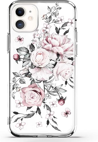 RXKEJI Funda transparente para iPhone 11 con diseño floral de TPU suave, delgada, flexible, de silicona, para iPhone 11 de 6.1 pulgadas 2019, hoja disponible en Yaxa Colombia