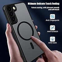 Vista 5 de Funda magnética para Samsung Galaxy S22, compatible con MagSafe, probada en caídas de grado militar, delgada, translúcida, mate, transparente, funda