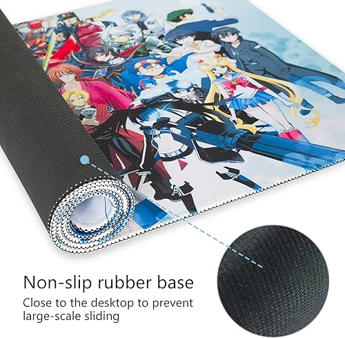 Miniatura 3 de Alfombrilla de mouse de personajes de anime para computadora, alfombrilla de mouse grande para juegos de anime, alfombrilla de goma antideslizante