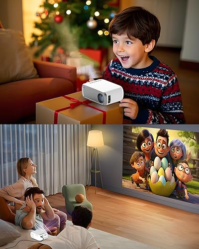 Miniatura 5 de Mini proyector con WiFi, proyector portátil para iPhone, proyector de películas HD 1080P, pequeño proyector de video para exteriores e interiores,