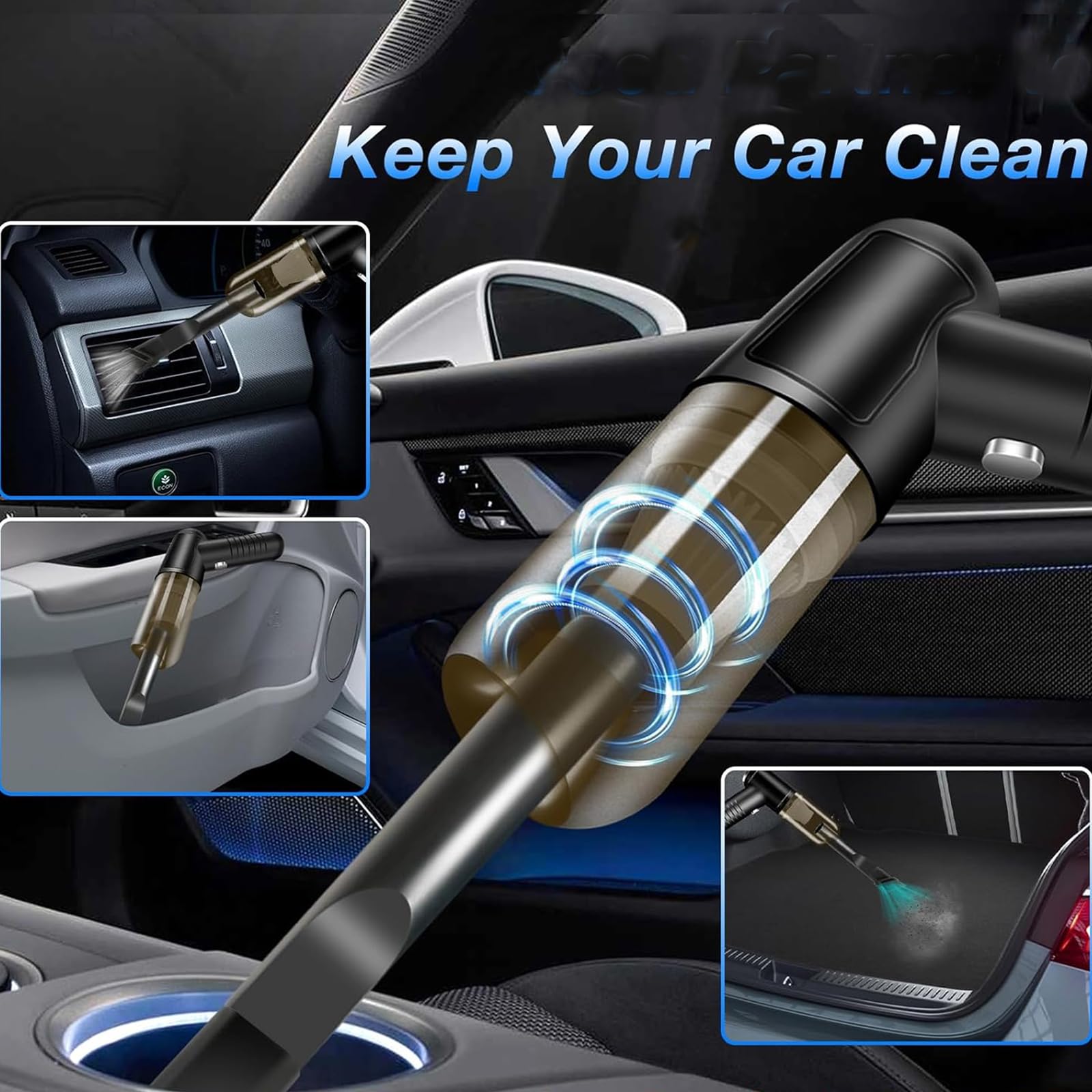 Aspirateur à Main Sans Fil JiaWell 10000Pa - Sec Et Humide, Rechargeable USB-C, Pour Voiture Et Maison